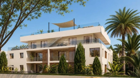 Luxuriöse Neubau-Erdgeschosswohnung mit Privaten Gärten zum Verkauf in Jesús, Ibiza