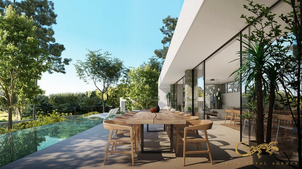 Moderne Luxusvilla in Roca Llisa mit privatem Pool und effizienter Gebäudetechnik.